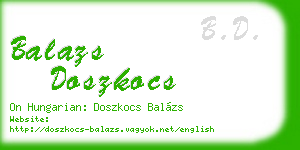 balazs doszkocs business card